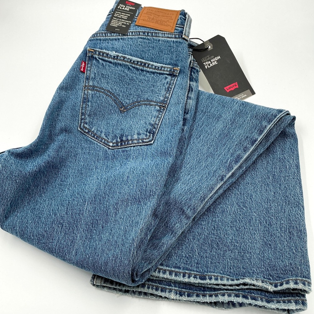 Levi's High Flare Wide Leg Jeans - Blue Denim